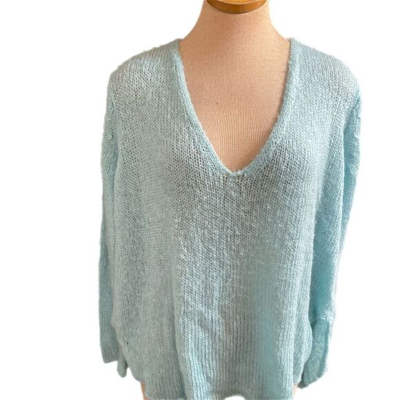 Wooden Ships Paola Buendia Blue Mohair Blend Sweater Size M/L - Picture 2 of 11